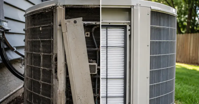 before and after air conditioning repair service Queens