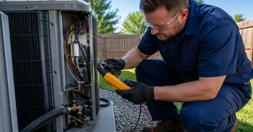 HVAC technician performing air conditioning repair near me in New York