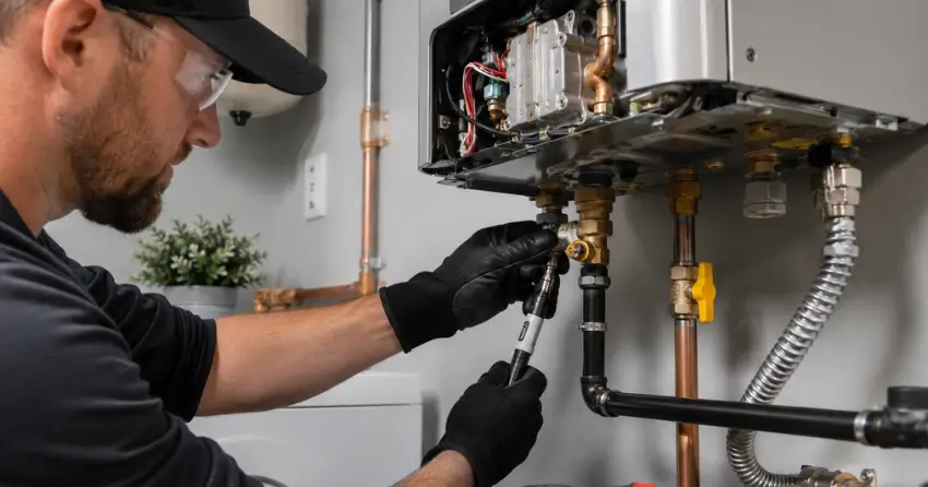 gas line assessment for tankless water heater installation in New York