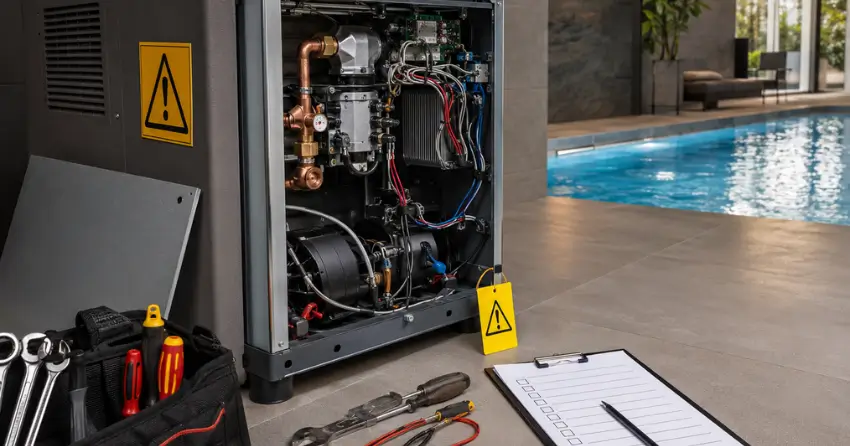 indoor pool heater repairs warning signs inspection checklist Brooklyn