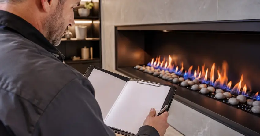 Gas Fireplace Inspector service report and documentation in Brooklyn