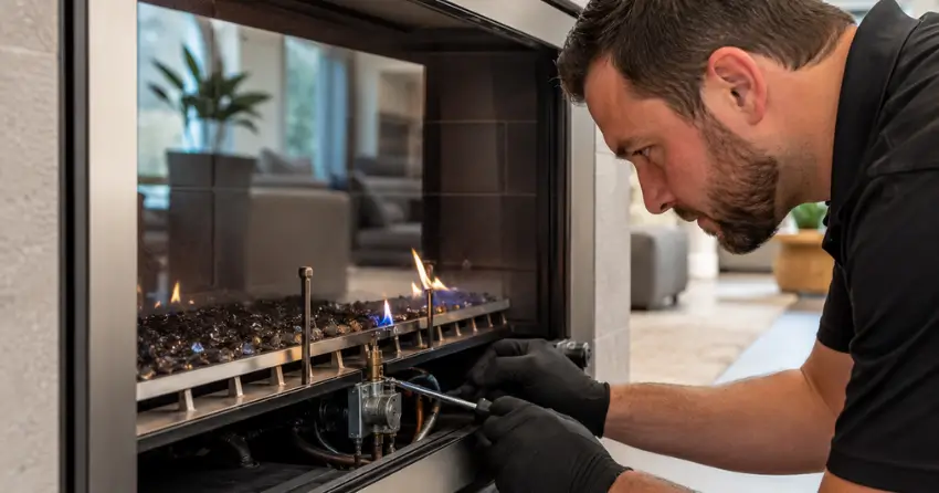 gas fireplace pilot light inspection indoor repair New York