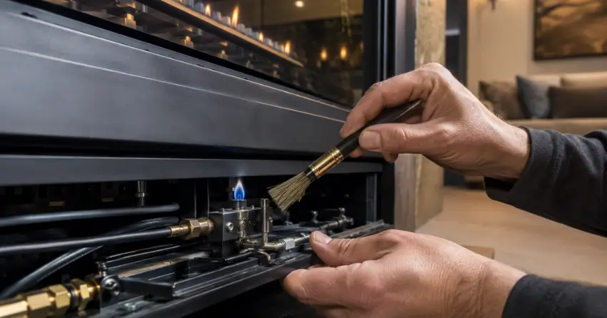servicing gas fireplace pilot assembly cleaning Queens