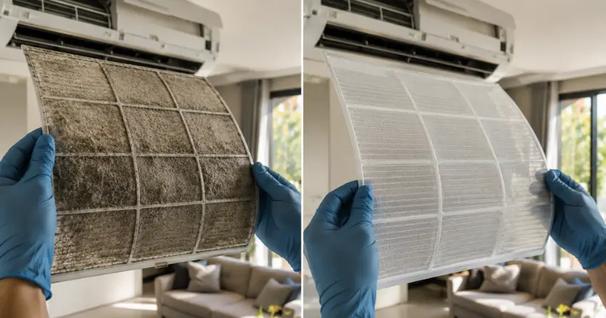 before and after AC maintenance service New York