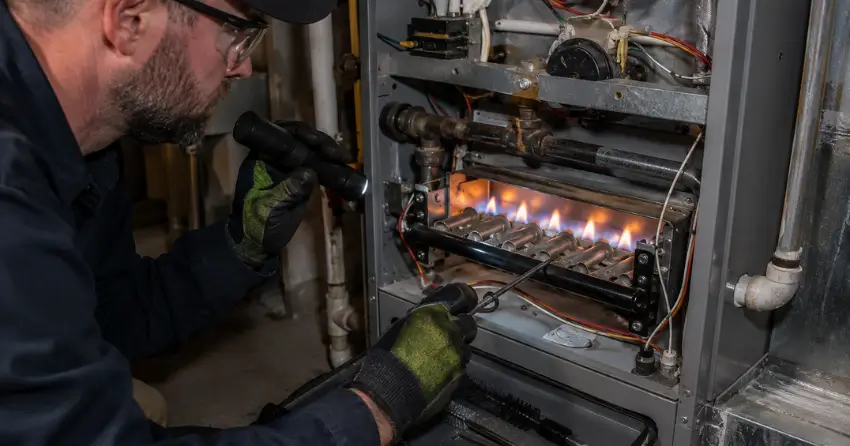 furnace burner cleaning combustion efficiency service New York